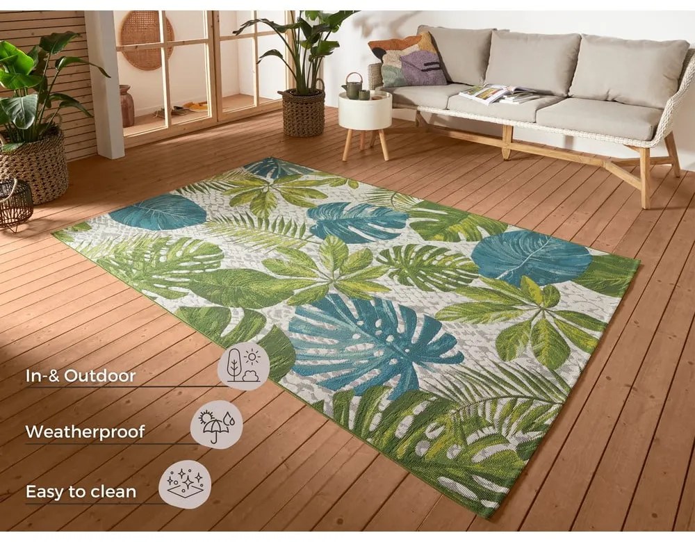 Zielony/turkusowy dywan odpowiedni na zewnątrz 160x235 cm Flair – Hanse Home
