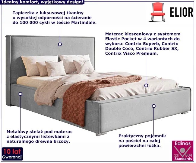 Podwójne łóżko z zagłówkiem 160x200 M1-Z57