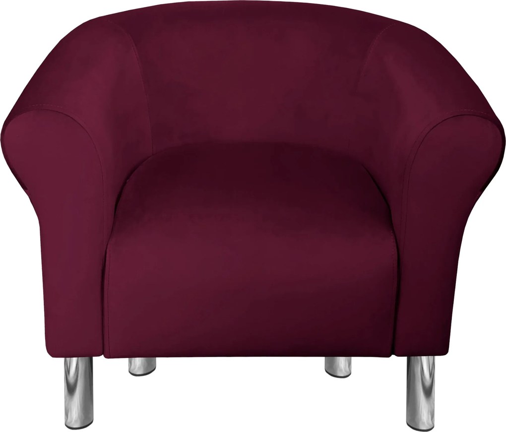 Fotel Milo tkanina Welur wygodny fotel tapicerowany do salonu i sypialni : Kolor nogi - Chrom, Kolor tkaniny - VELVET - MG02, Wysokość nogi - 15 cm