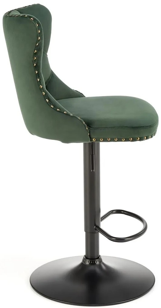 Zielony welurowy hoker glamour pikowany H3-S79