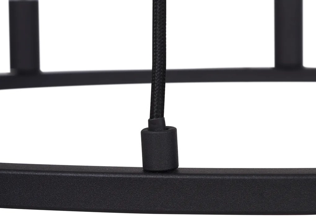 Industrialna lampa wisząca czarna 7-punktowa - Knight