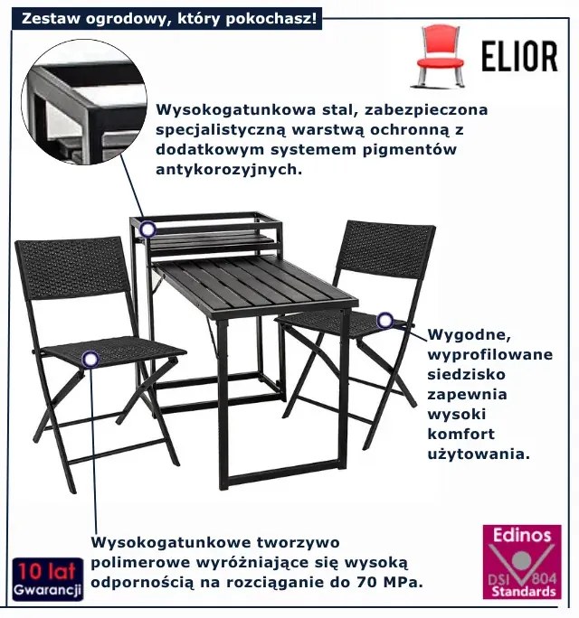 Zestaw mebli ogrodowych ze stolikiem E6-T84