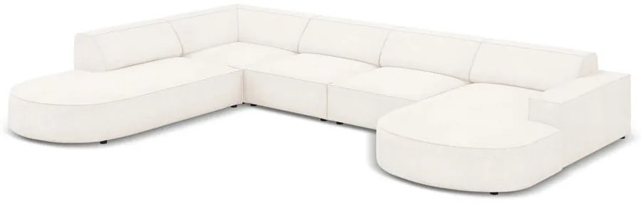 Beżowy narożnik (lewostronny) z materiału bouclé Jodie – Micadoni Home