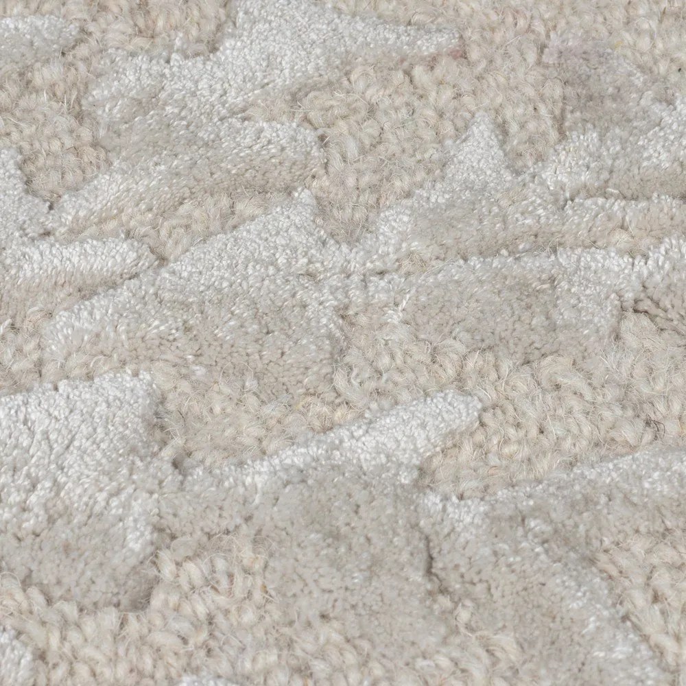 Szarobeżowy dywan z mieszanki wełny tkany ręcznie 200x290 cm Sloane – Flair Rugs