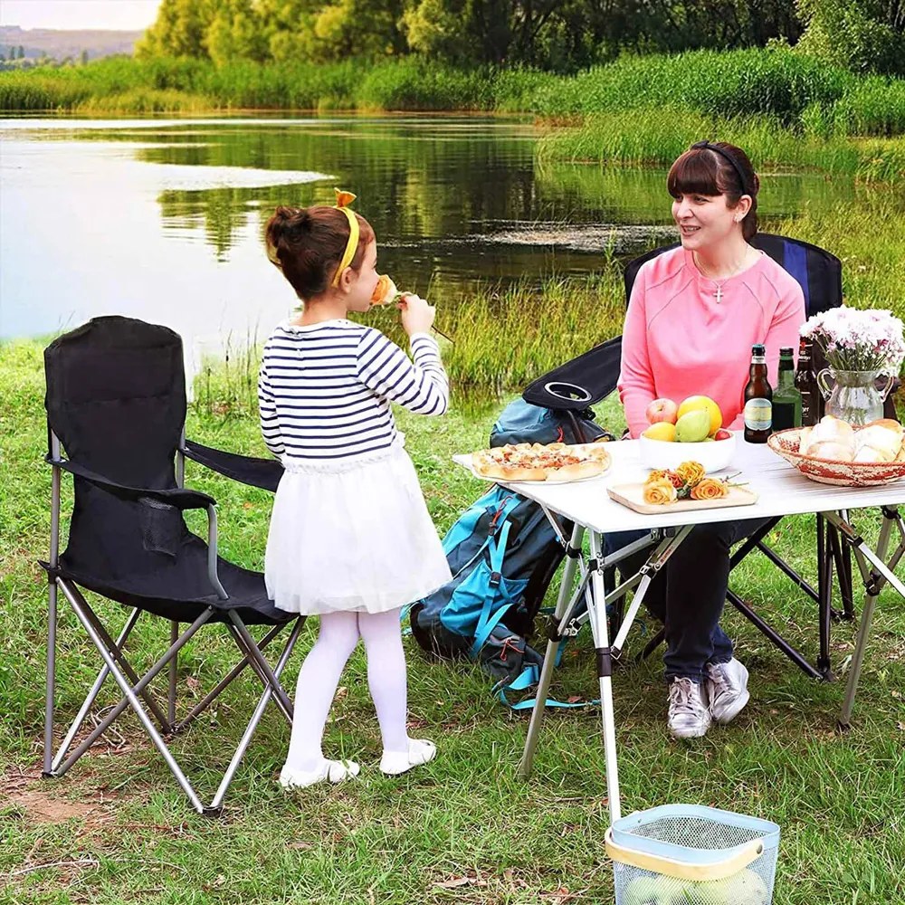 Krzesła kempingowe NOMAD, zestaw 2 szt., czarny SongmicsHome