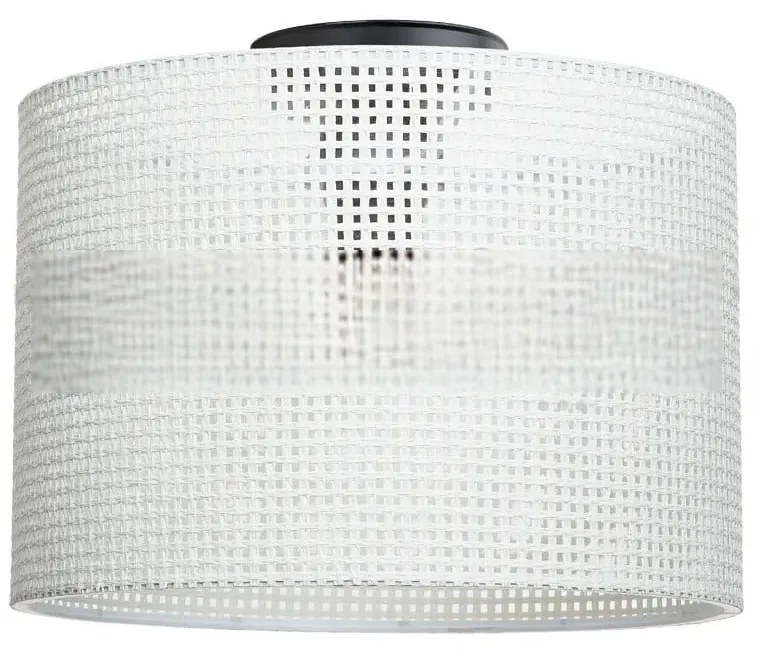 Kremowa lampa sufitowa z tekstylnym kloszem ø 30 cm Goza – Squid Lighting