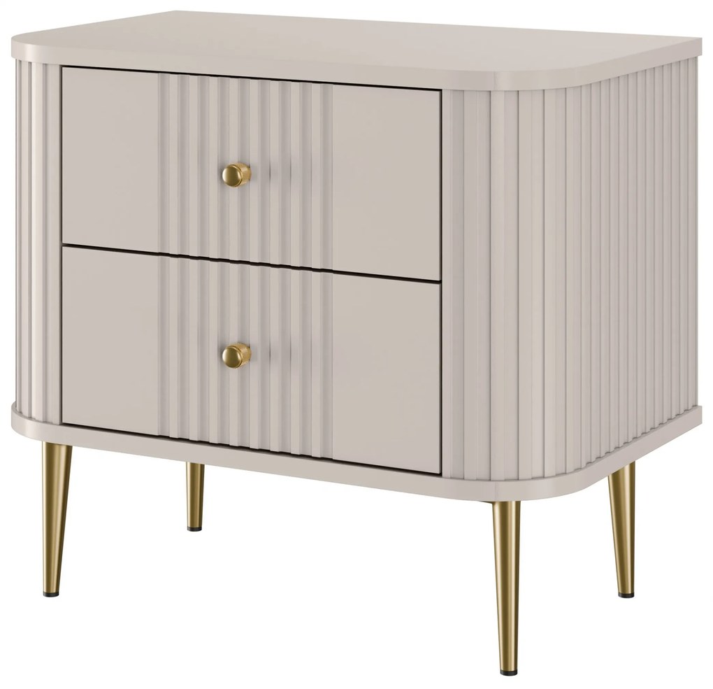 Zestaw szafek nocnych Vesper 56 cm - kaszmir / złote nogi