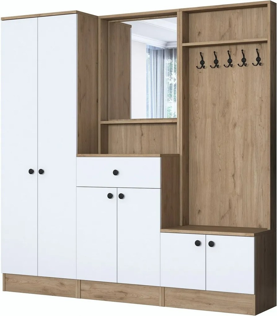 Zestaw do przedpokoju Pome White and Walnut I