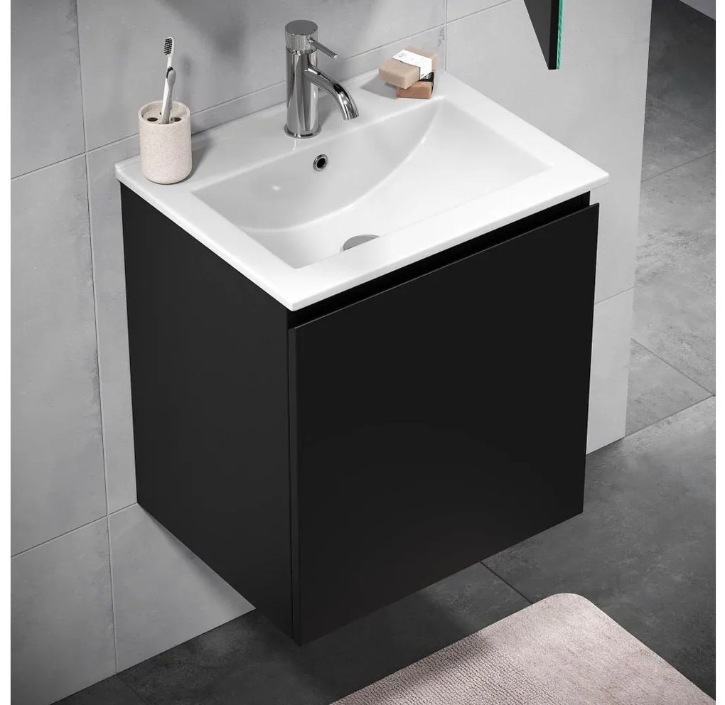 Szafka łazienkowa z umywalką KENWOOD 51 cm czarna
