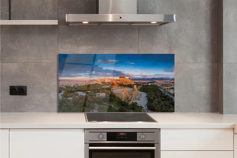 Szkło do Kuchni na Ścianę Architektura Antycznych Aten