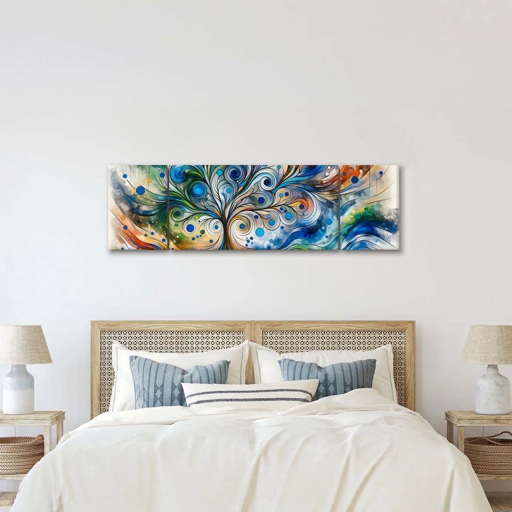 Obraz – Kolorowe energetyczne drzewo (170x50 cm)