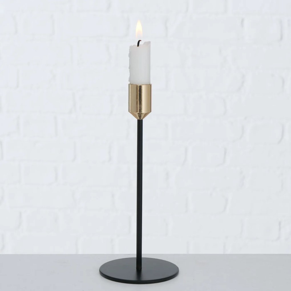 Świeczniki metalowe MARKO na jedną świecę, 3 sztuki