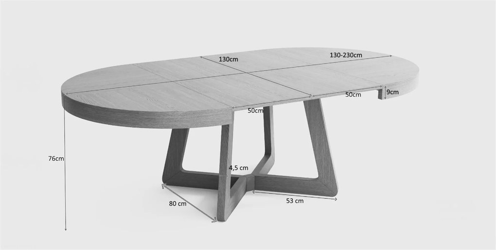 Stół rozkładany SOLIS Brązowy do Salonu Jadalni 130-230 x 130 x 76 cm, Okrągły
