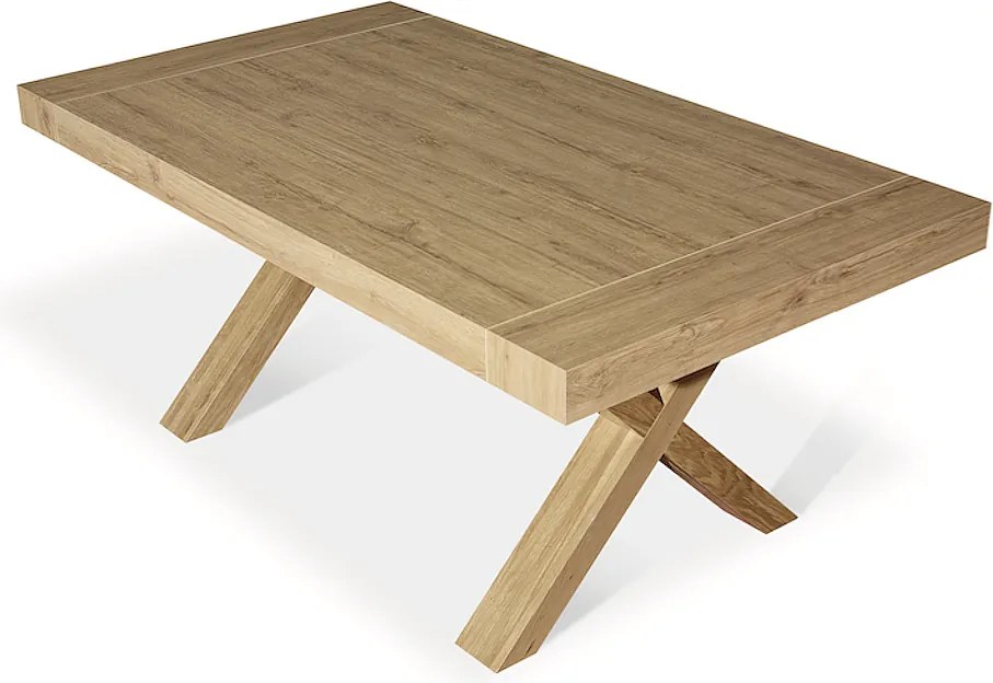 Rozkładany stół drewniany z wykończeniem dębowym 180x100 cm - 280x100 cm - AMALFI