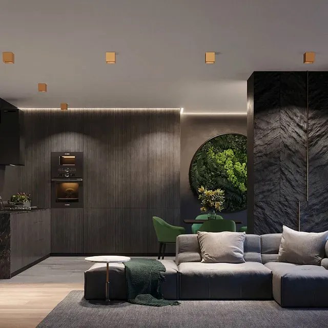 Złoty kwadratowy plafon sufitowy spot - A409 S8-F30