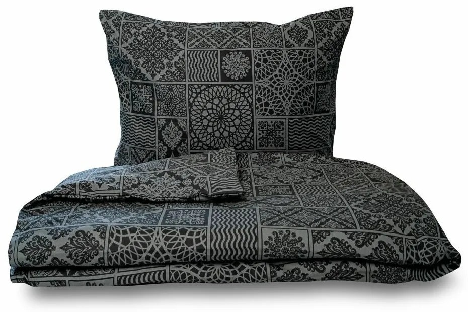 Kvalitex Bawełniana pościel Tokyo czarny, 140 x 200 cm, 70 x 90 cm