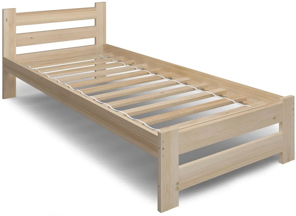 Minimalistyczne sosnowe łóżko 100x200 A3-B79