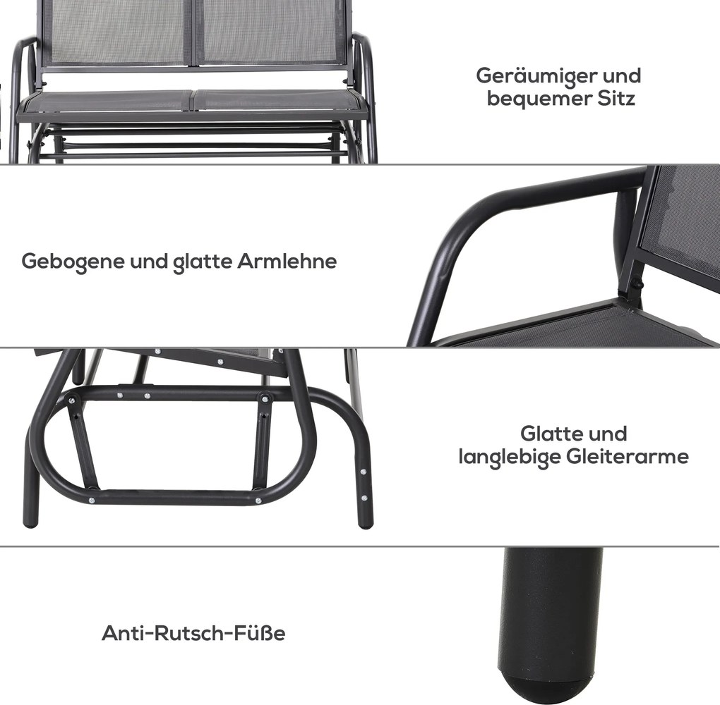 Outsunny ławka bujana huśtawka ogrodowa ławka ogrodowa krzesło bujane ławka parkowa czarna