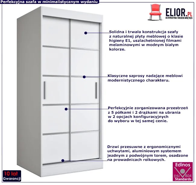 Biała dwudrzwiowa szafa przesuwna - Bohosa 2X