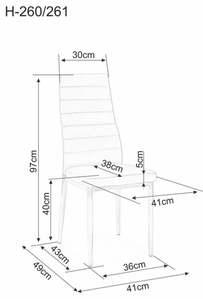 KRZESŁO H261 BIS ALUMINIUM/SZARY EKOSKÓRA SIGNAL