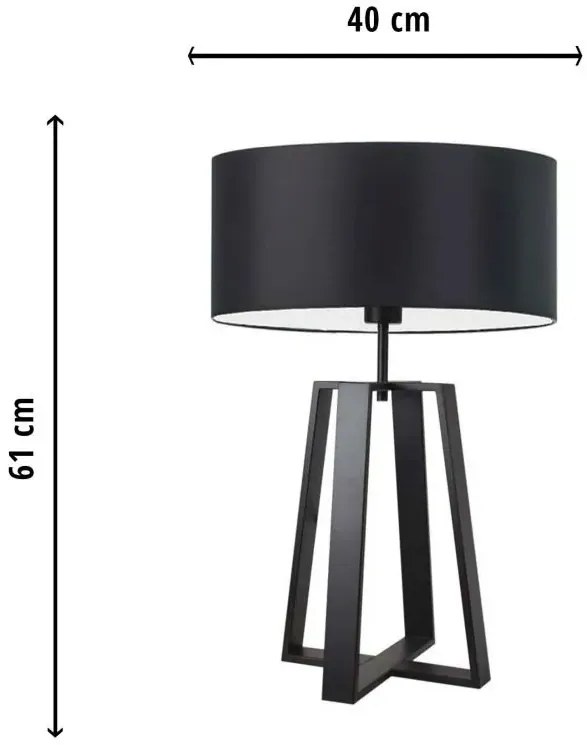 Designerska lampka nocna na czarnym stelażu - B1-T22