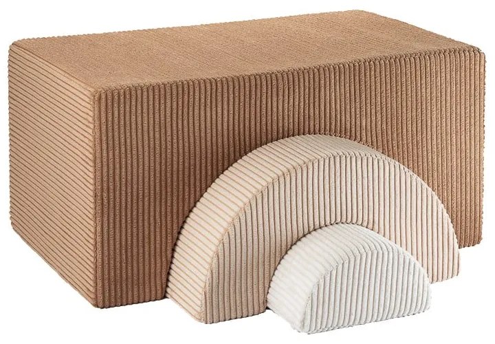 Brązowy sztruksowy piankowy plac zabaw 3 szt. wysokość 37 cm 75x49 cm Rainbow Montessori – Wigiwama