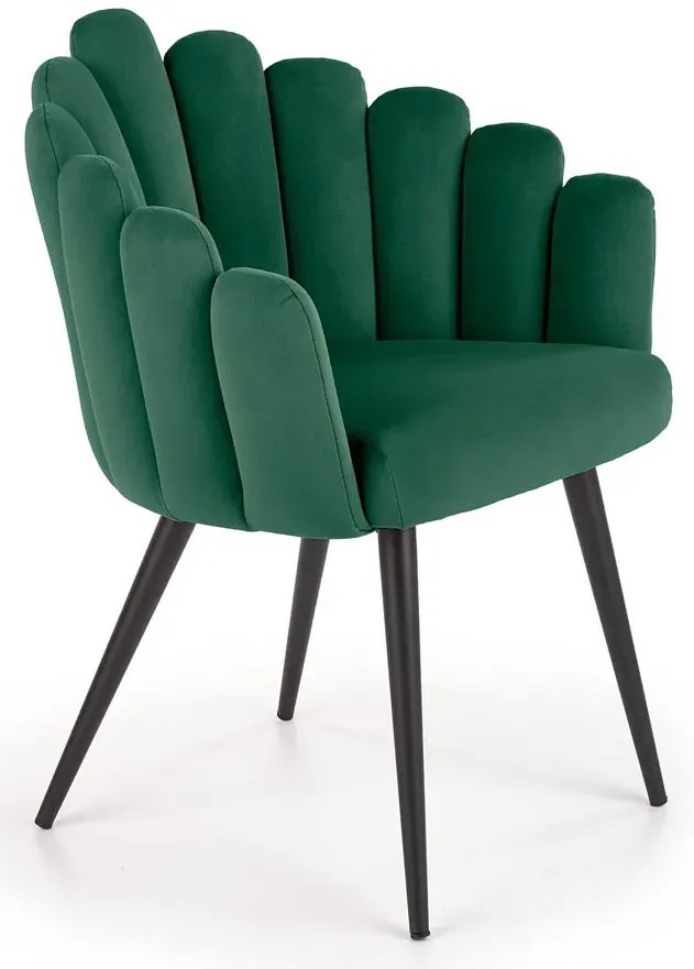 Zielone welwetowe krzesło glamour K1-T78