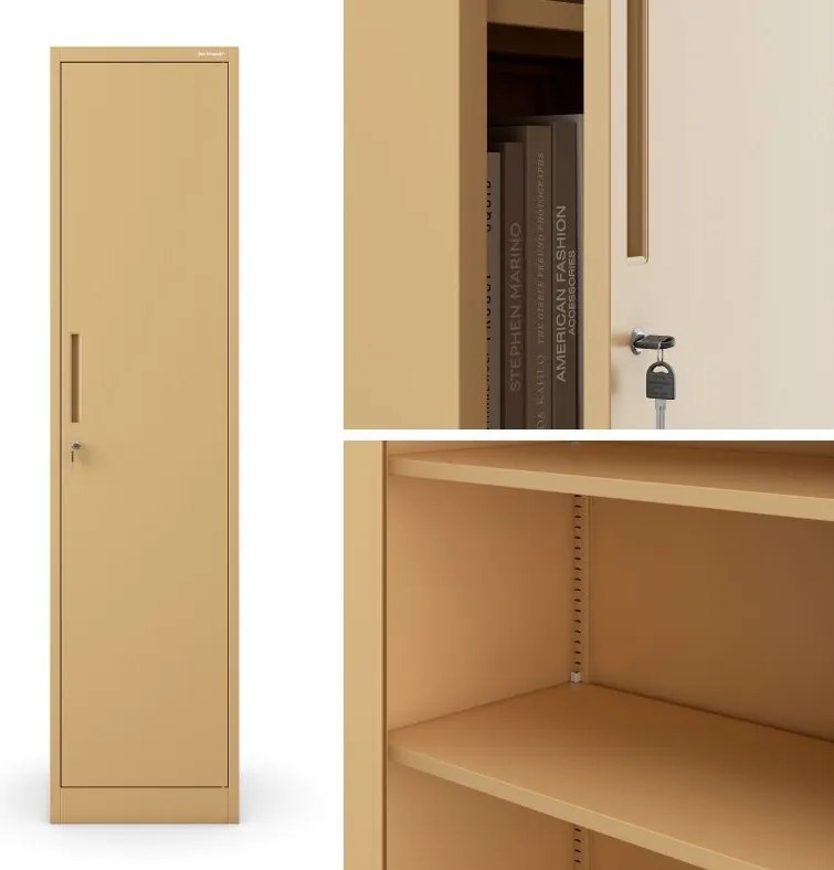 Metalowa szafa aktowa Alex Fresh Style 45x40x185 cm beżowa