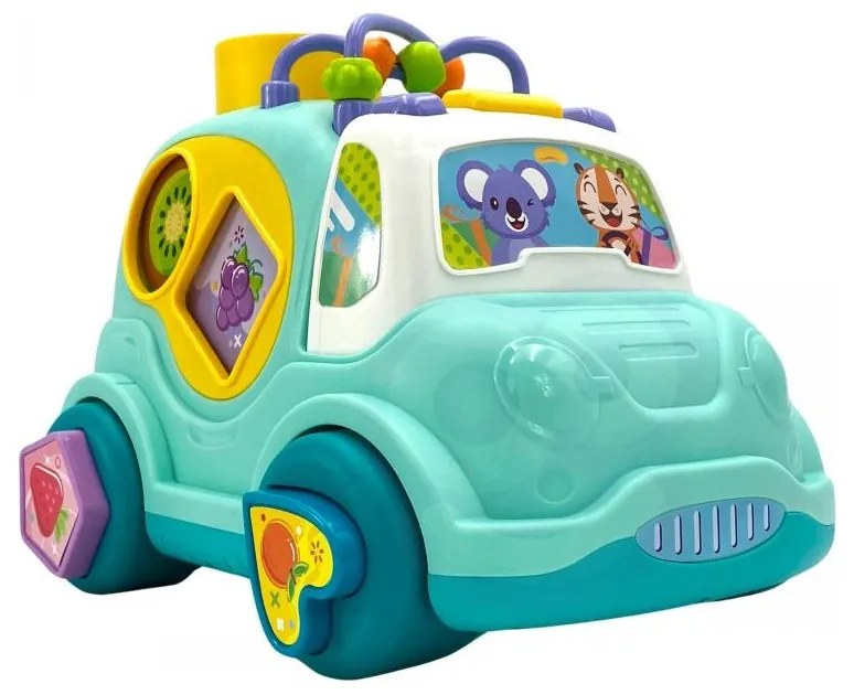 Woopie baby interaktywny samochodzik muzyczny sorter montessori niebieski