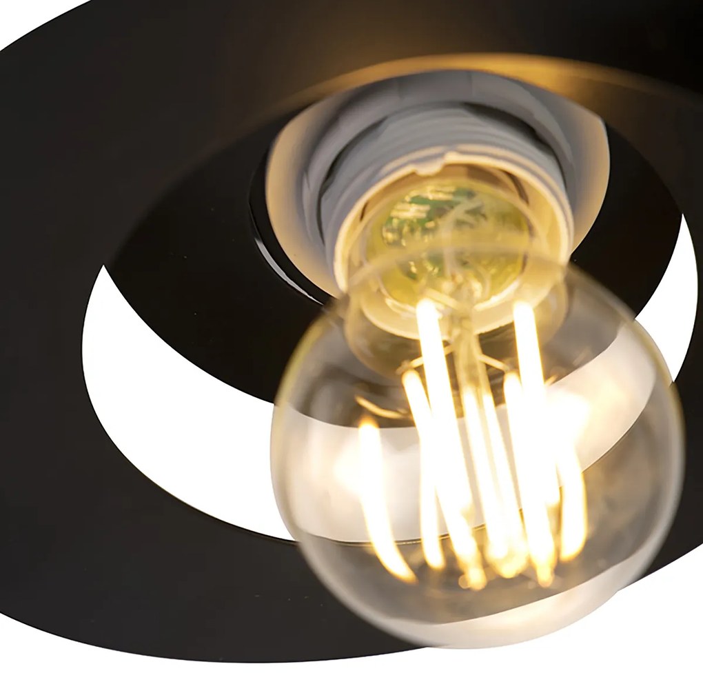 Inteligentna lampa sufitowa z kloszem spiralnym w kolorze czarnym, w tym Wi-Fi A60 - Scroll Nowoczesny Oswietlenie wewnetrzne