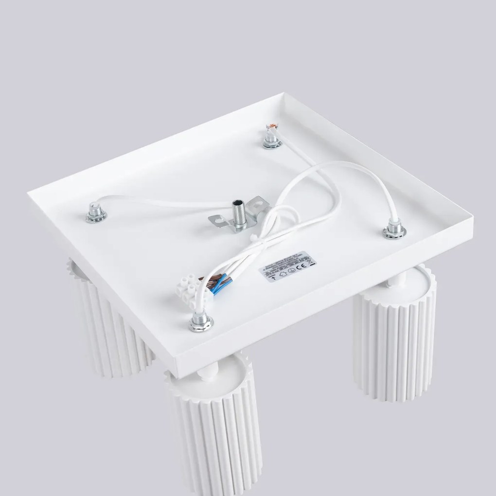 Plafon czteropunktowy KARBON 4 biały kwadratowy SOLLUX  LIGHTING