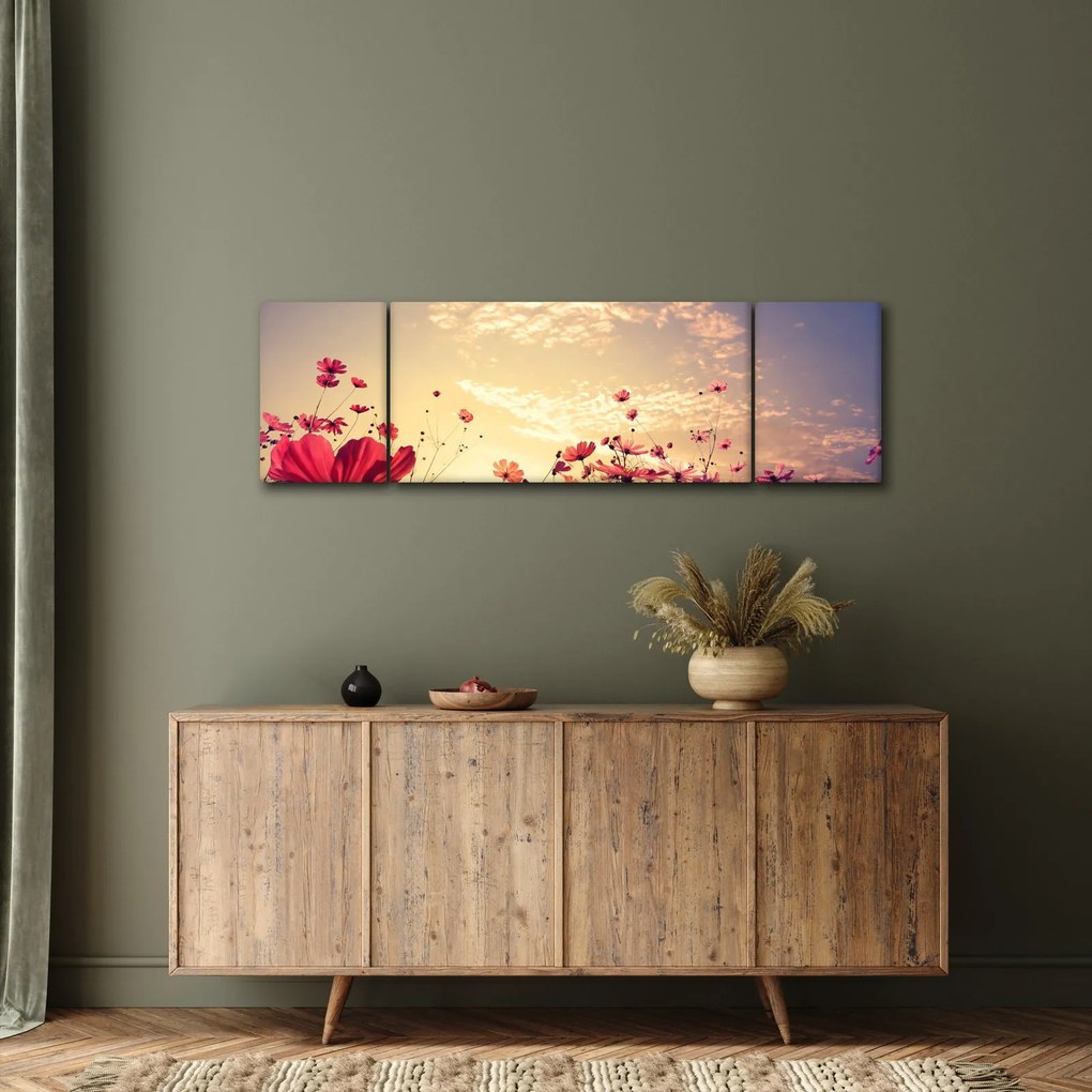 Obraz - Łąka z kwiatami (170x50 cm)