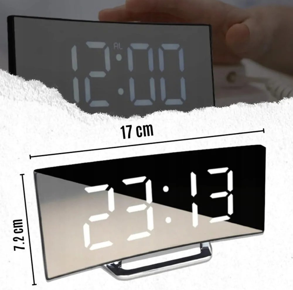 Zegar cyfrowy LED Mirror - DT-6507 (Biała)