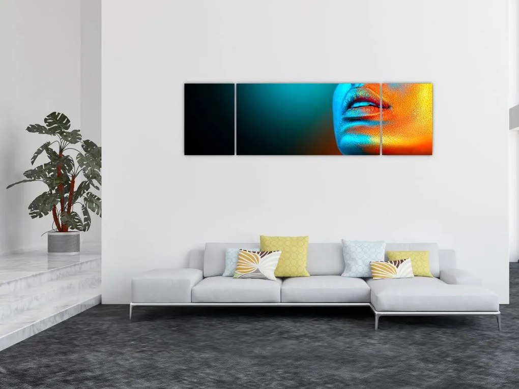 Obraz - Błyszcząca twarz (170x50 cm)