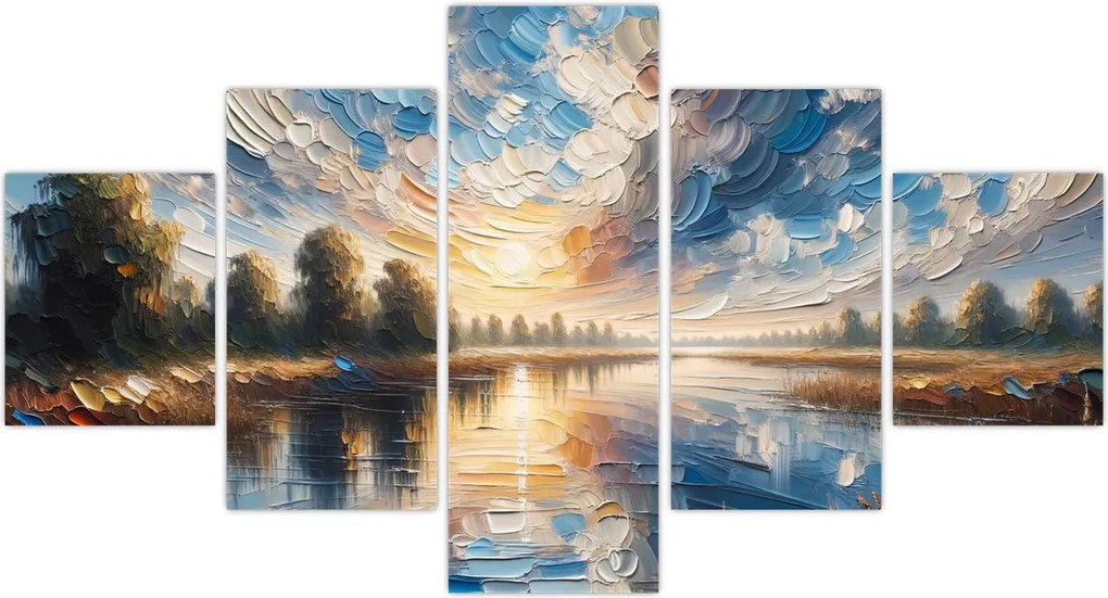 Obraz - Obraz słońca nad wodą (125x70 cm)