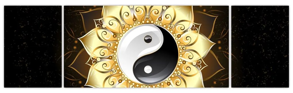 Obraz - Złoty Yin-Yang (170x50 cm)