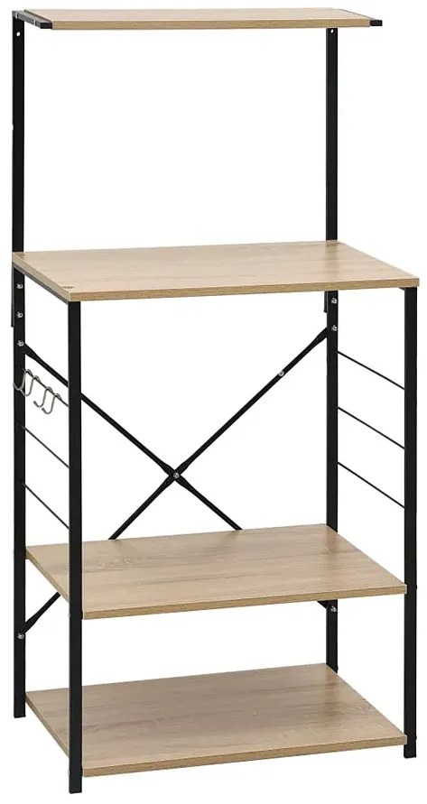 Stojący regał w stylu loft czarny + dąb - Artes