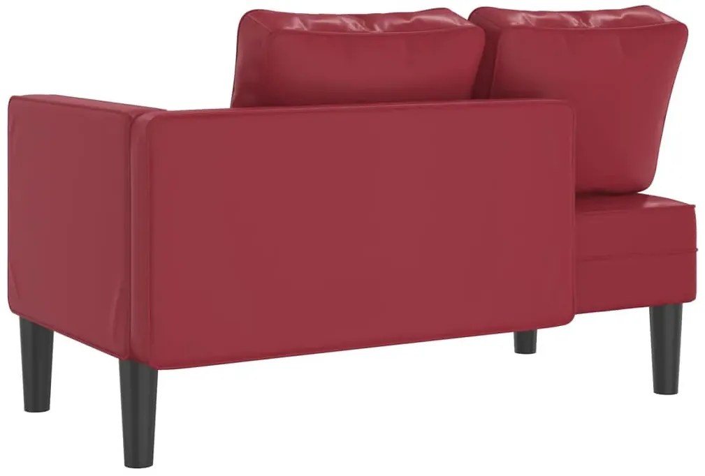 Czerwony nowoczesny szezlong z poduszkami A6-B71