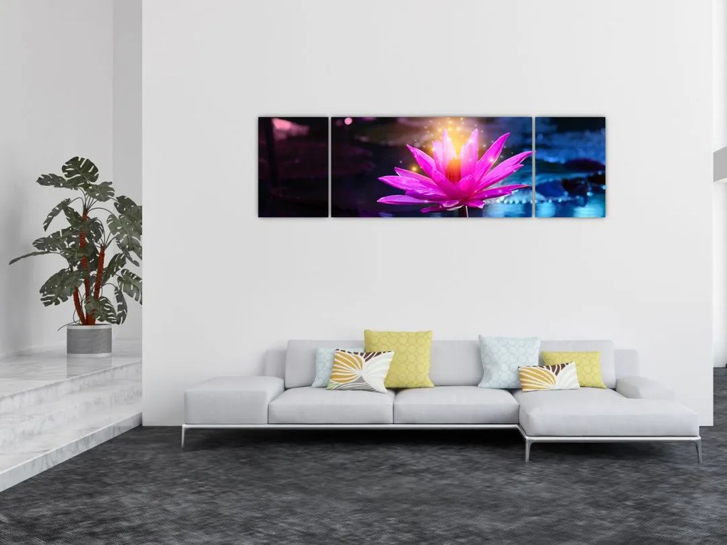 Obraz lilii wodnej na wodzie (170x50 cm)