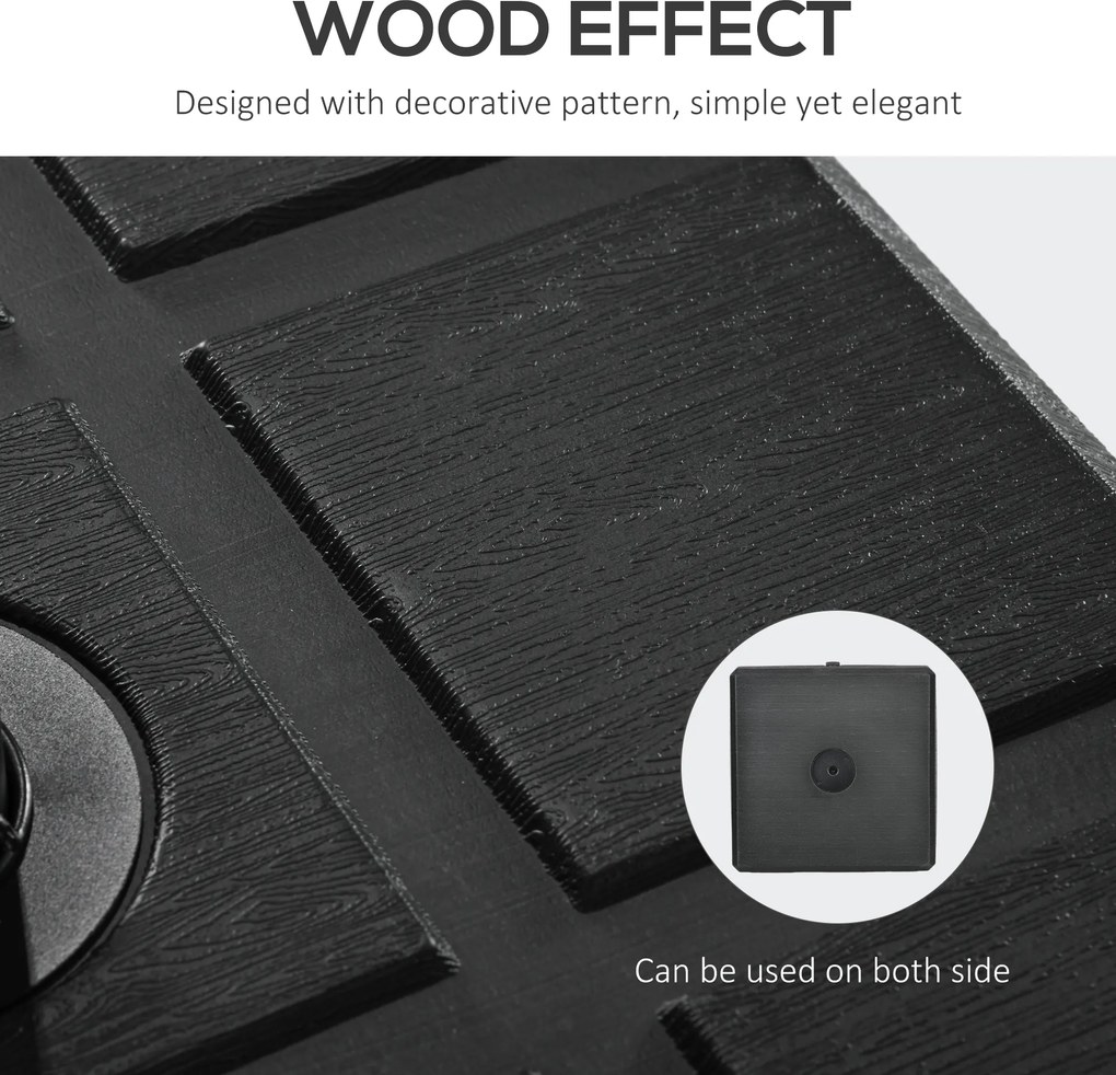 Outsunny Stojak na parasol do 40 kg - z uchwytem, kwadratowy, Czarny