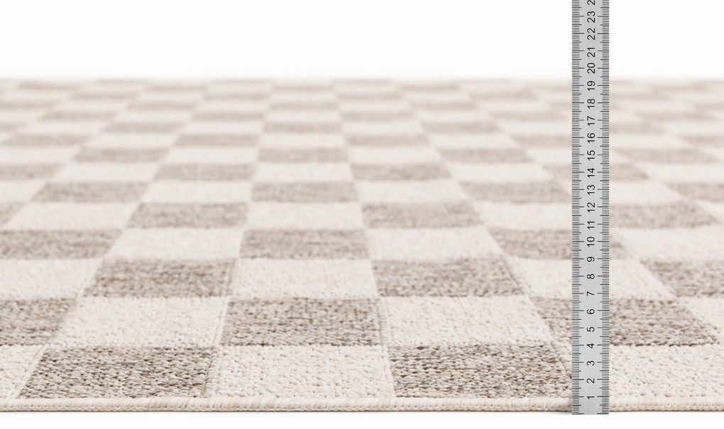 Dywan zewnętrzny Ereon kratka kremowo-beżowa 80 cm x 220 cm