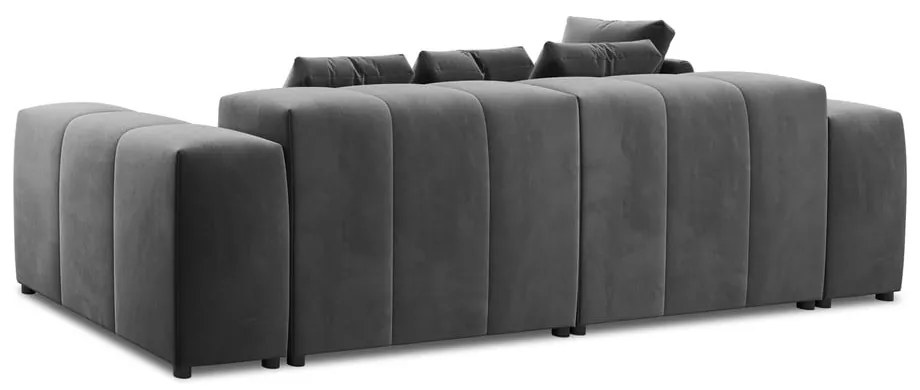 Szary aksamitny narożnik (róg zmienny) Rome Velvet – Cosmopolitan Design