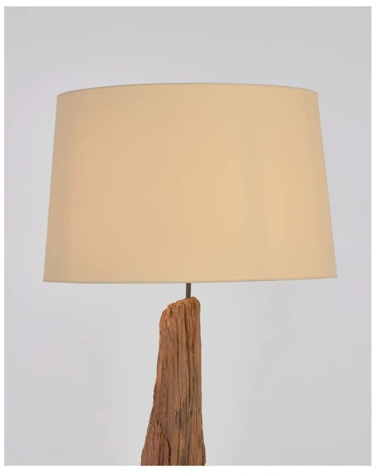 Biało-brązowa lampa stojąca z tekstylnym kloszem (wysokość 175 cm) Powell – Kave Home