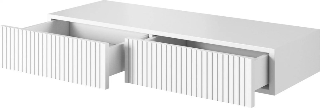 Toaletka wisząca Nicole ze złotym lustrem 80 cm - biały mat