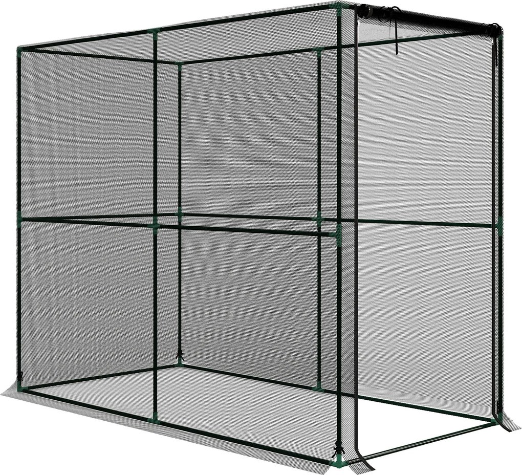 Outsunny Klatka na owoce, siatka ochronna z drzwiami na zamek błyskawiczny, ochrona przed ptakami, owadami i małymi zwierzętami, czarna | Aosom PL