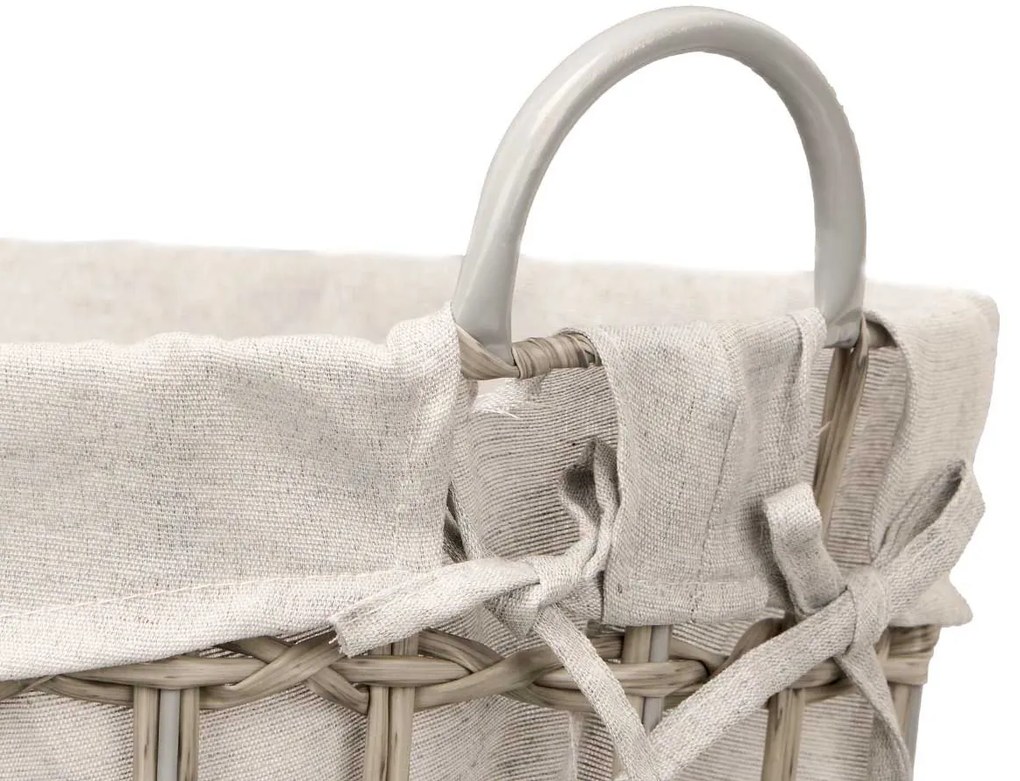 Kosz na pranie z materiałowym wkładem i uchwytami, 58 cm