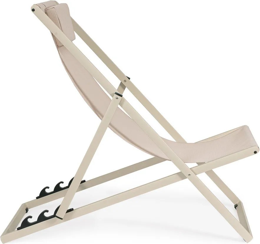Beżowy metalowy leżak ogrodowy Taylor – Bizzotto