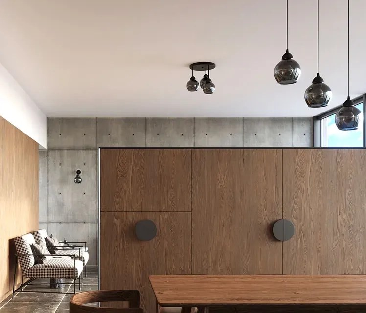 Lampa sufitowa z 3 kloszami na okrągłej podsufitce - 4X A158 C9-Z60