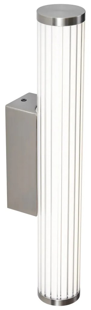 Retro Kinkiet / Lampa scienna Gunmetal 40 cm z LED IP44 - Coco Retro Oswietlenie wewnetrzne