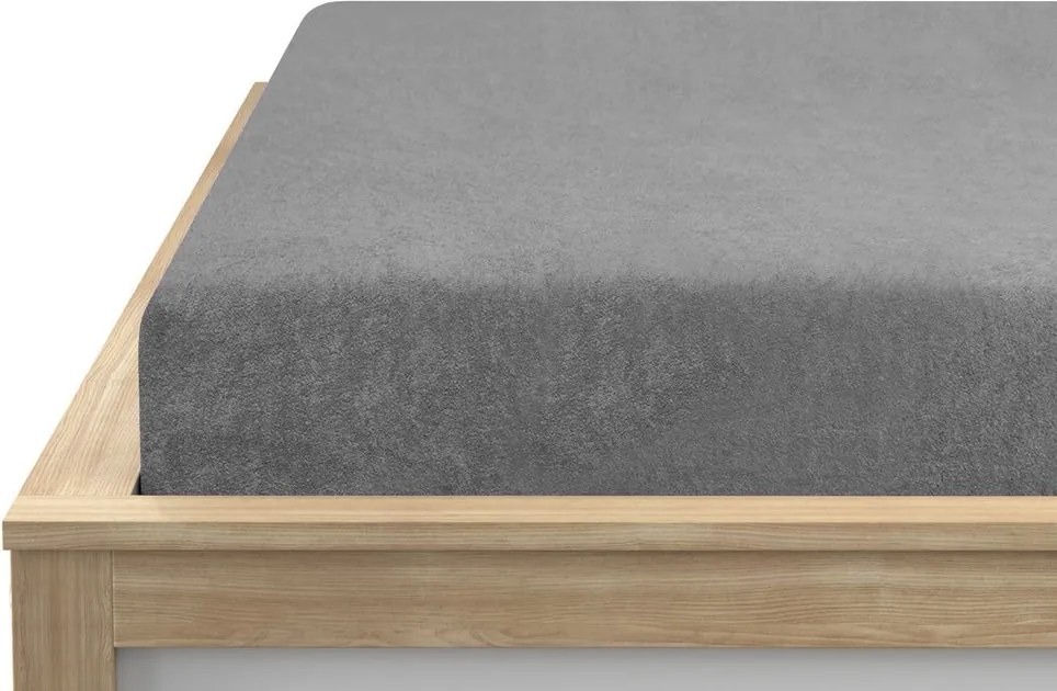 PrzytulneMieszkanie.pl Frotowe prześcieradło EXCLUSIVE szare 90 x 200 cm